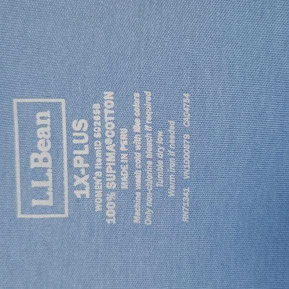 Womens Plus LL Bean Pima Cotton Tank 1X-Plus Lake Blue NWOT - Picture 2 of 4